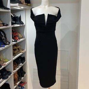 Black strapless dress!